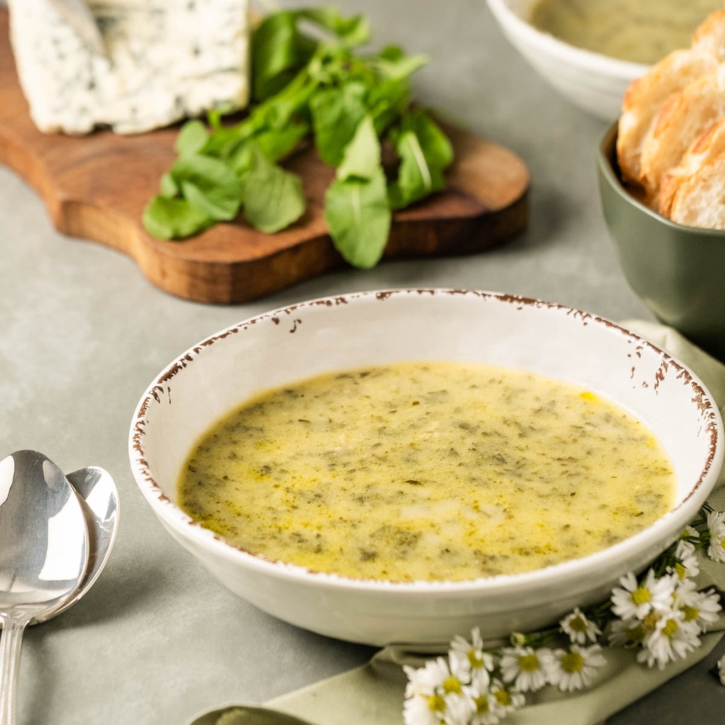 Caldo de Agrião com Gorgonzola