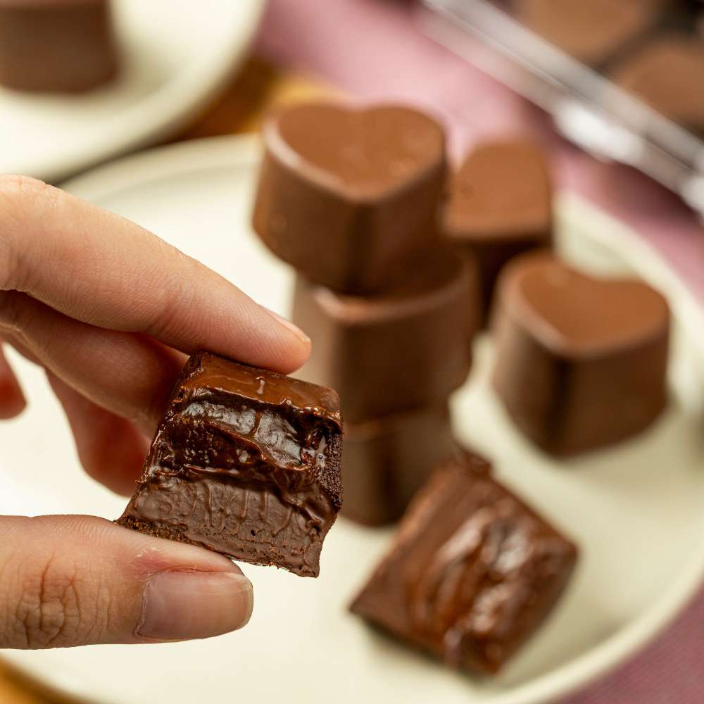 Caixa Corações de chocolate - Recheio de Brigadeiro
