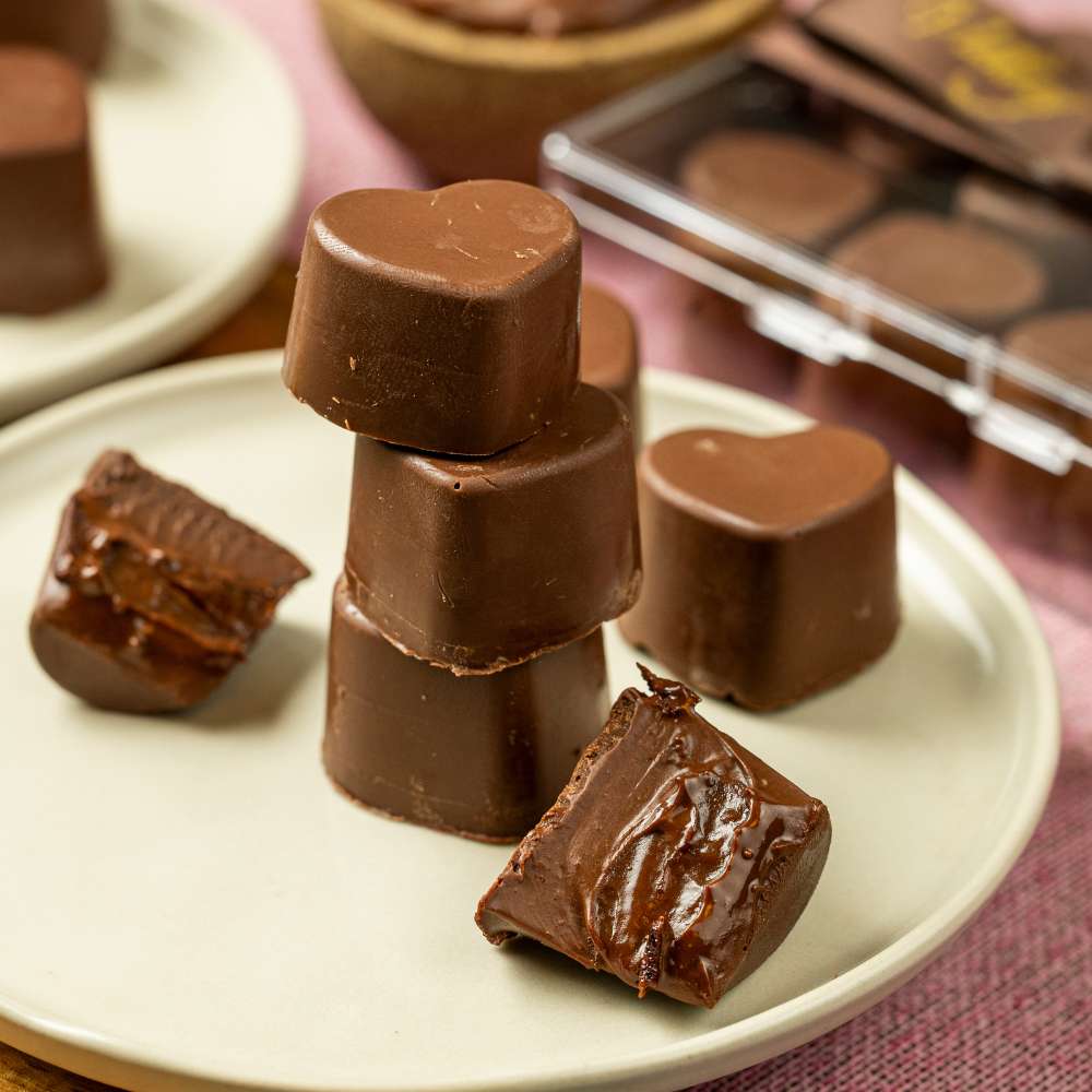 Caixa Corações de chocolate - Recheio de Brigadeiro