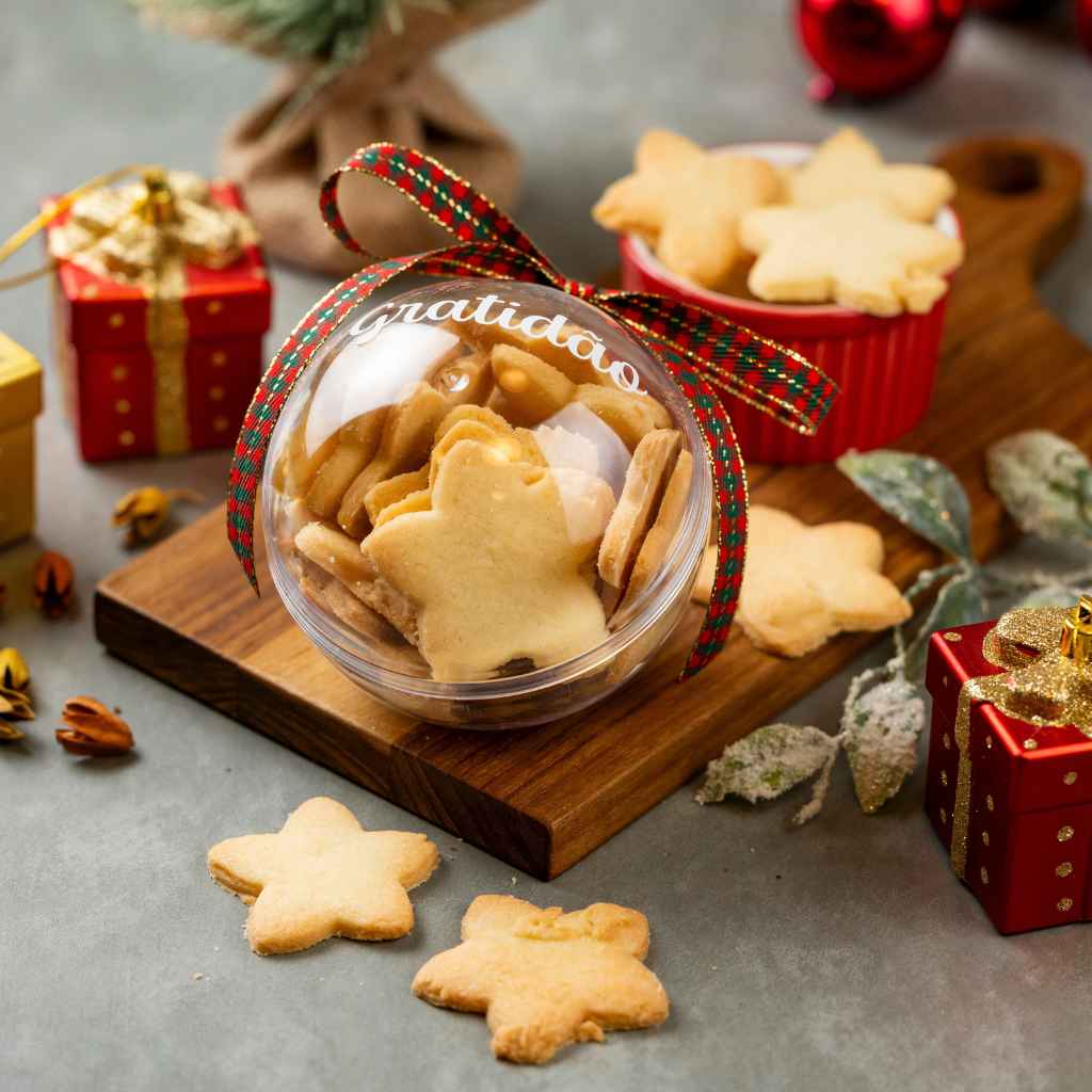 Bola Natalina Biscoito Amanteigado Estrela
