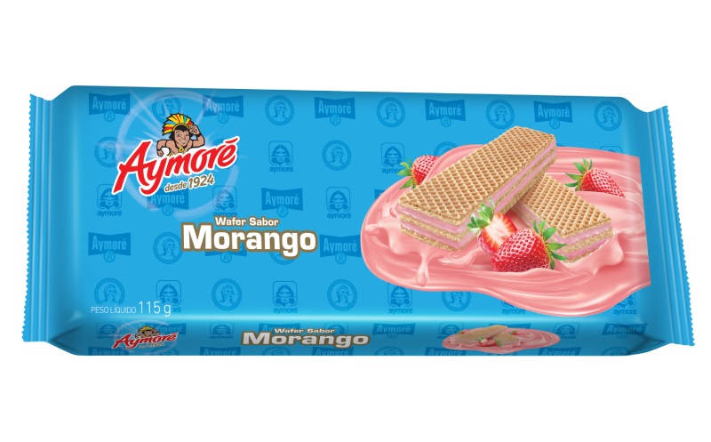 Biscoito Wafer Sabor Morango Aymoré 115g