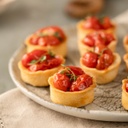 Mini quiche de tomates confitados com caramelo balsâmico